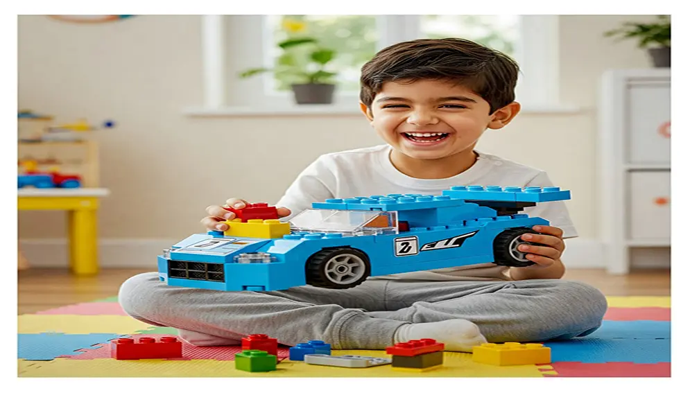 عکس ماشین اسباب بازی ساختنی با قطعات بزرگ