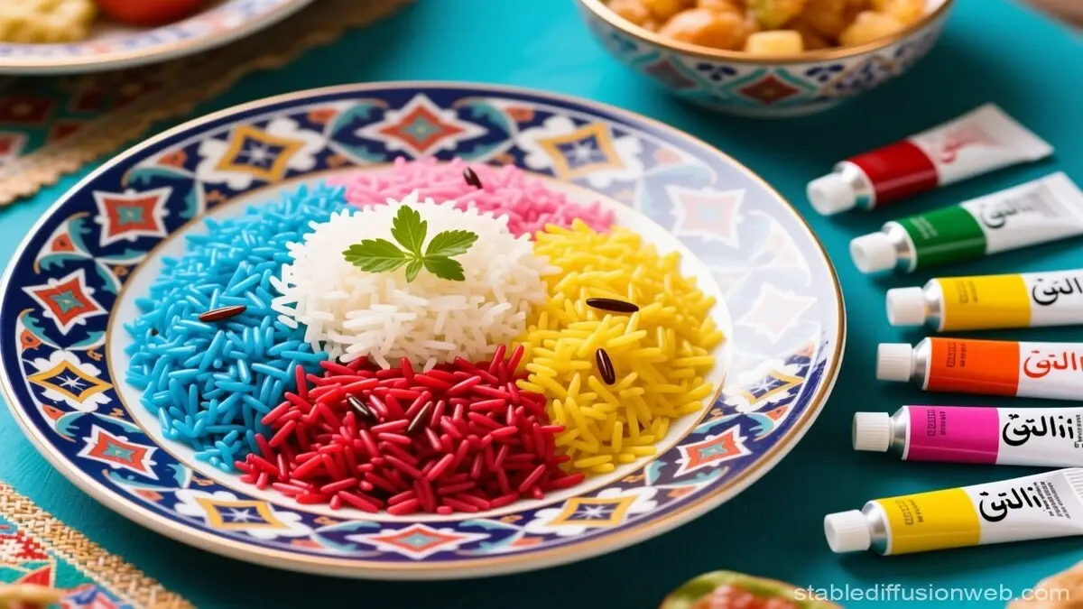 تهیه برنج رنگی با کمک رنگ خوراکی مجاز مصنوعی