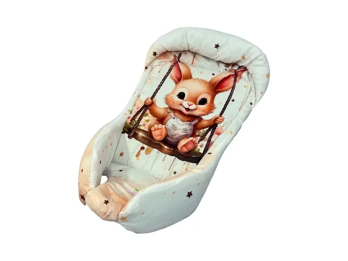 آغوشی قنداق نوزاد سوئیسی طرح خرگوش نارنجی کیفیت عالی