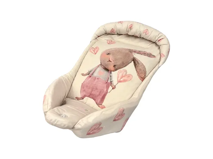 آغوشی قنداق نوزاد سوئیسی طرح خرگوش صورتی دخترانه