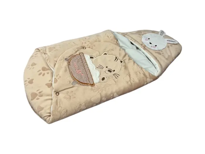 baby Swaddle Cream Velvet Sleeping Bag کیسه خواب نوزاد قنداق کودک کیسه خواب مخمل رنگ کرمی