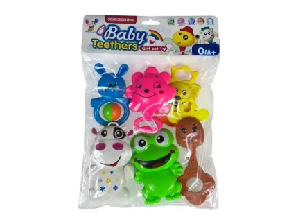 جغجغه مدل Baby Teethers مجموعه 6 عددی رنگی مناسب نوزادان
