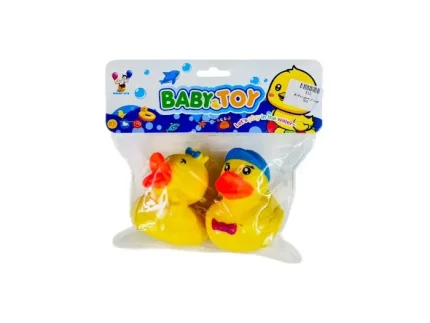 عروسک حمام پوپت مدل اردک بسته 2 عددی رنگ زرد مناسب کودکان