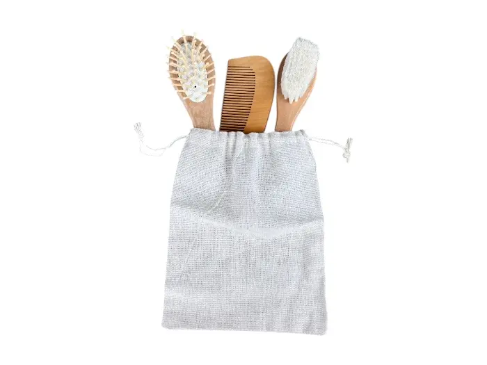 پاکت شانه برس چوبی 3 عددی ارزان قیمت ومناسب نوزادان وکودکان