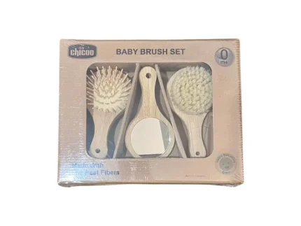 ست شانه و برس کودک مدل چوبی برند چیکو مناسب و ارزان