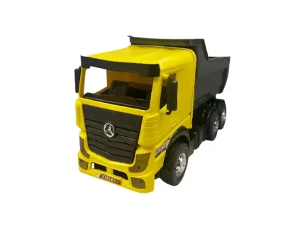 اسباب بازی کامیون بنز آکتوروس زرد و طوسی رنگ
