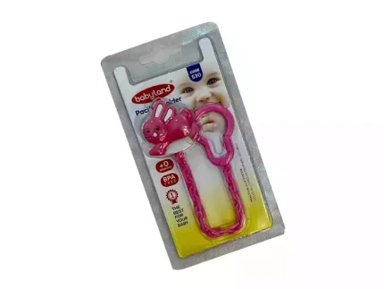 بند پستانک بیبی لند مدل بلیستر خرگوشی صورتی رنگ و ارزان